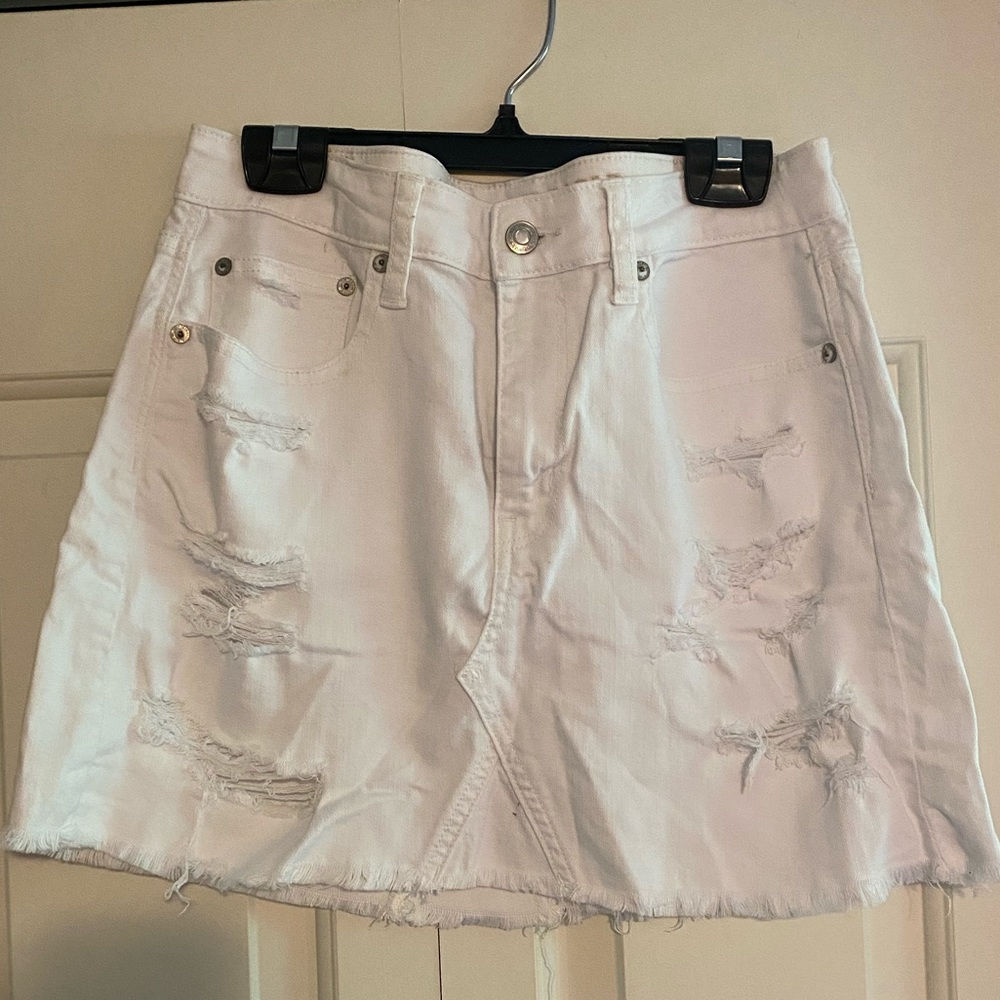 American Eagle White Denim Skirt